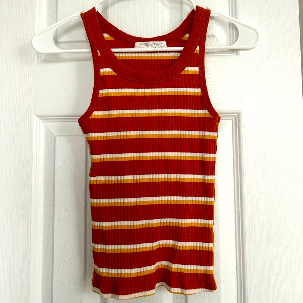 Happy Rose burnt brown striped tank top size XS